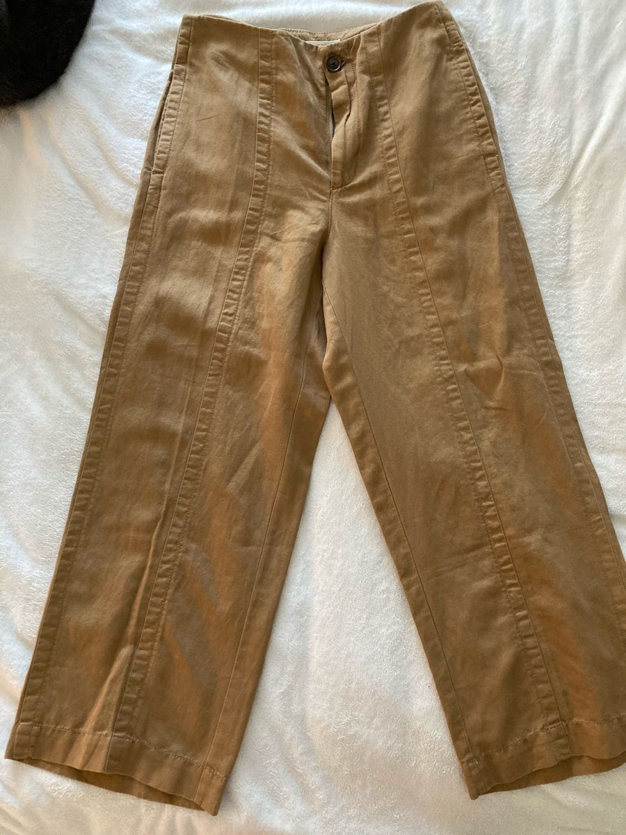 Brown wide leg ankle pants